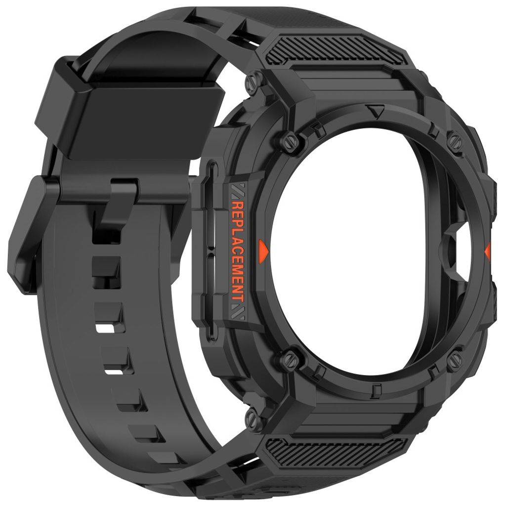 Samsung Galaxy Watch Ultra/Ultra2 Klockarmband i silikon med skal - Svart