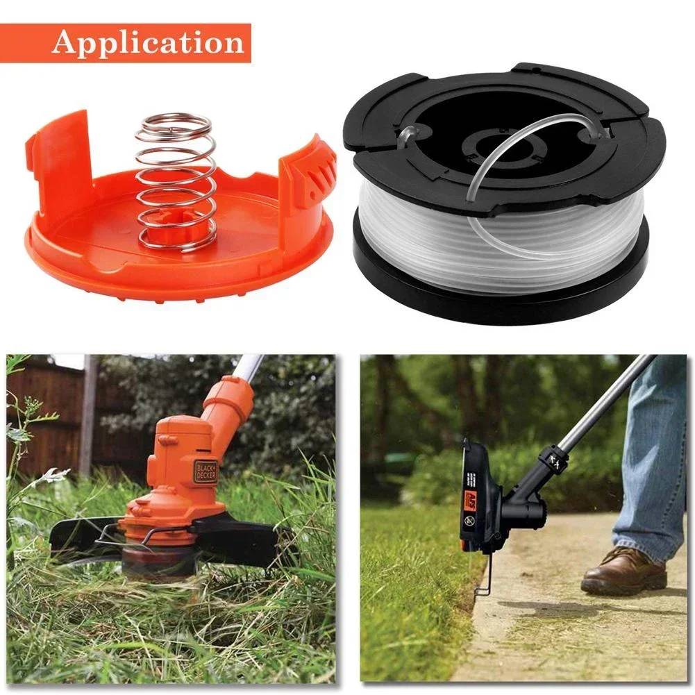 Trimmer Spool 3 Pack & Cap & Spring Replacement For Black Decker Cap Spring For Cordless Grass Trimmer Blade Cutter Lawn Mower