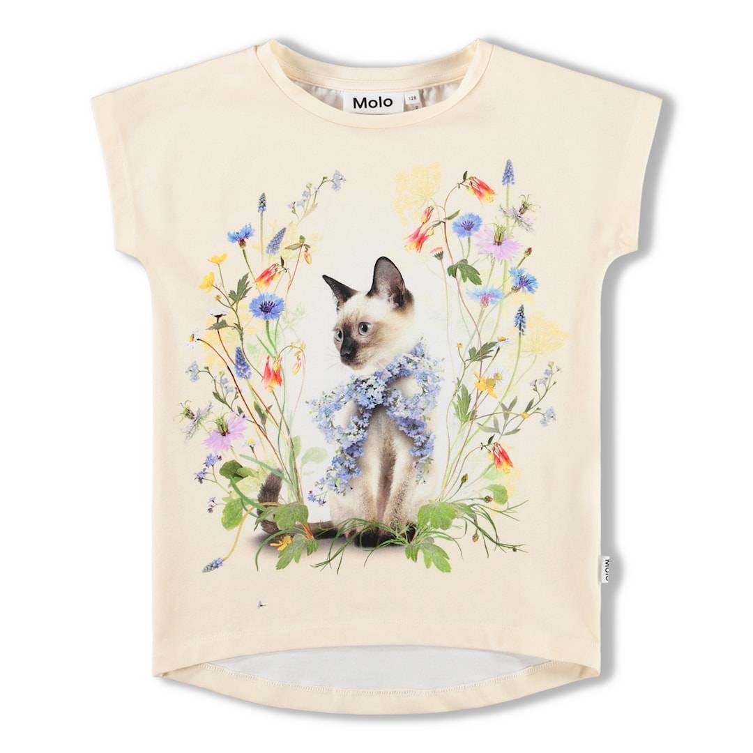 Molo GOTS Ragnhilde Tee Nature Bow Nature Bow 104 cm Creme 104 cm Piger