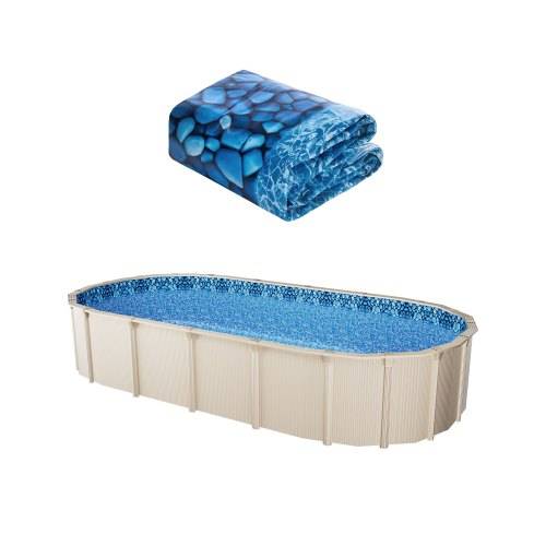 VEVOR 12 x 24 ft Oval Pool Liner, Overlap Style Above Ground Pool Liners, 48-to-54inch Wall Height, Durable Pool Liner, Standard Gauge Vinyl, for Steel Sided Above-Ground Swimming Pools