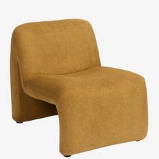 Madam Stoltz - Velvet lounge stol i fløjs 61x84x70cm, Senneps gul