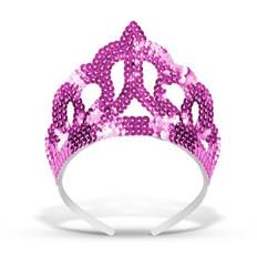 1 stk. Tiara Pink med Pailletter – Strålende elegance til enhver fest