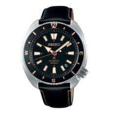 Seiko Prospex Tortoise Automatic Movement Black Dial Leather Bracelet Men's Watch SRPG17K1