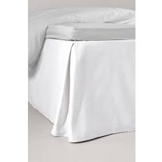 Jotex Zack Satin Volant sängskydd 100% högkvalitativ ekologisk bomull sängkjol, höjd 45 cm, vit 140 x 200 cm