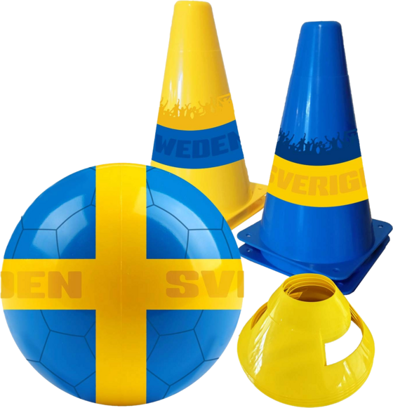 Sportme Fotbollsset Sverige - Boll Och Koner Fotbollar Blå/gul - One Size