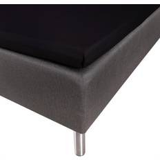 Blødt kuvertlagen 140x210 - 100% bomuldssatin - 8 cm i højden - Sort lagen til topmadras - By Night satin lagen