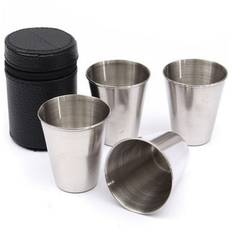 Shotglas Med Rejseetui Rustfrit Stål
