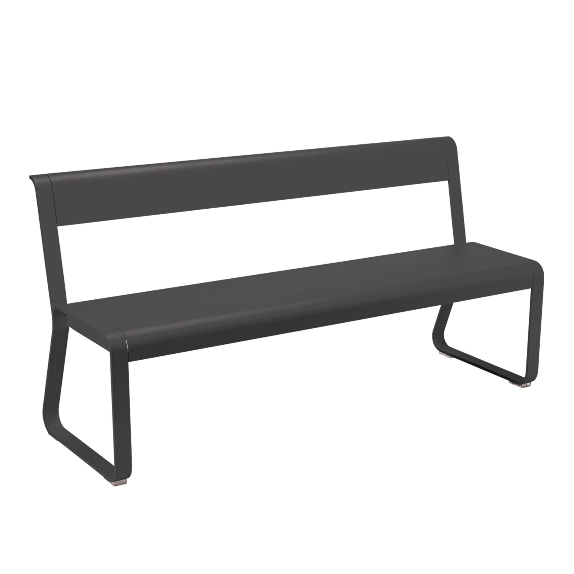 Fermob - Bellevie Bench With Backrest Liquorice - Trädgårdsbänkar - Pagnon & Pelhaître - Svart - Metall