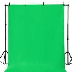 Grön skärm bakgrund med stativ kit för fotografering 3.3x4.9ft, virtuell GreenScreen bakgrundsblad för videostudio C