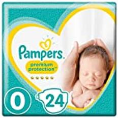 Pampers - Premium Protection Storlek 0, Blöjor för Spädbarn under 3 kg - 24 Bitar