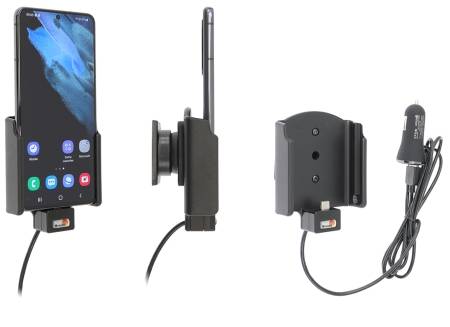 Brodit Aktiv hållare med USB-kabel och cigg-adapter, Samsung Galaxy S21 5G SM-G991B/SM-G991B/DS