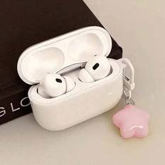 1 st Jelly White + Star hörlursfodral Skyddsfodral kompatibelt med , 1/2, ny 3/Pro/Pro2, pojkvän/flickvän present - Vitt (AirPods1/2,AirPods Pro,AirPods 3,AirPods Pro (2nd generation),AirPods Max)