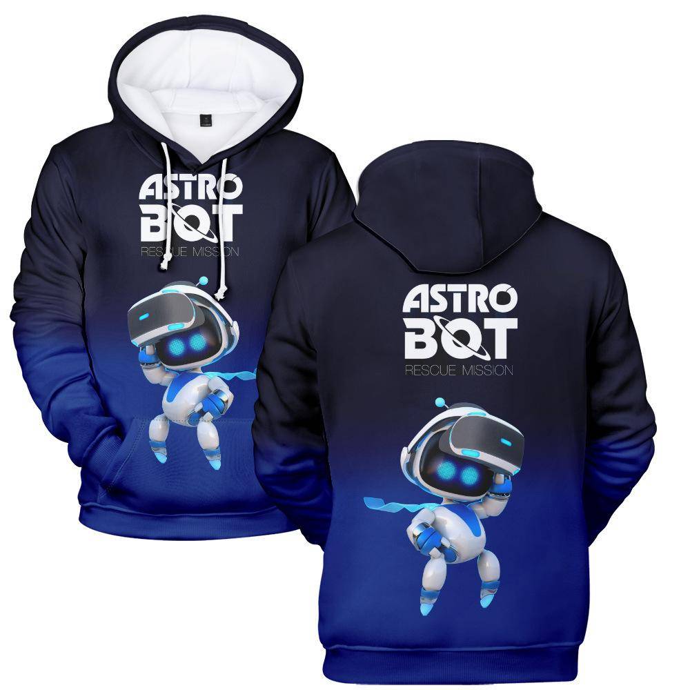 Anime Astro Bot Män Kvinnor 3D Huvtröjor Höst Fritidströja Sweats Luvtröja Mode Hip Hop Sweatshirt Kläder cm black