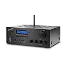 Dynavox Stereo Kompakt-Verstärker VT-80 MK, 4 schraubbare Lautsprecher-Anschlüsse, Fernbedienung für Digital-Eingänge (USB, SD-Card), integrierte BT-Antenne und FM-Radio, schwarz