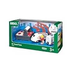 BRIO 33510 Fjärrstyrt passagerartåg | Remote Control Travel Train. 4 delar. Leksakståg med tillbehör. För barn från 3 år. För tågälskare.