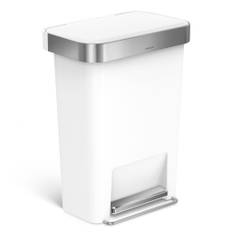 Simplehuman affaldsspand, 45 liter, pedal, hvid plastik