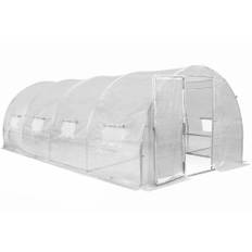 Tunnelväxthus med metallstomme 3x6m Garden Point vitt