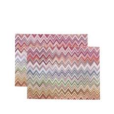 Missoni Home - set med sicksackmönstrat underlägg - unisex - bomull - one size - Röd