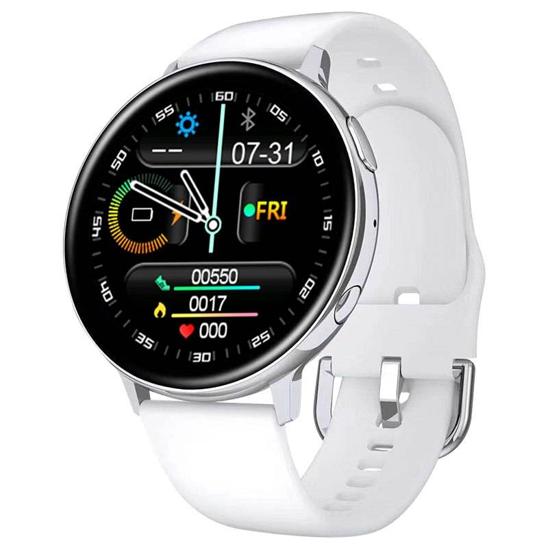 Bakeey q16 smart klocka bluetooth call full touch puls blodtrycksmätare musikuppspelning dubbel ui meny smartwatch män - Vit