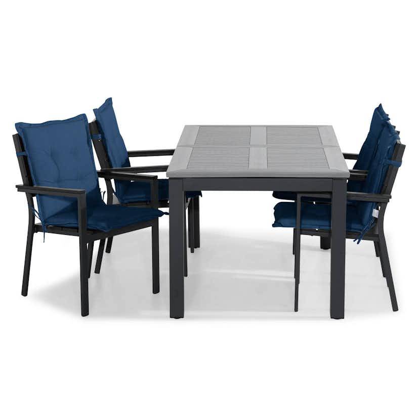 Matgrupp Comfort Garden Monaco Matgrupp Utomhus 152-210x90 med 4 Tunis Stapelstol m Dyna