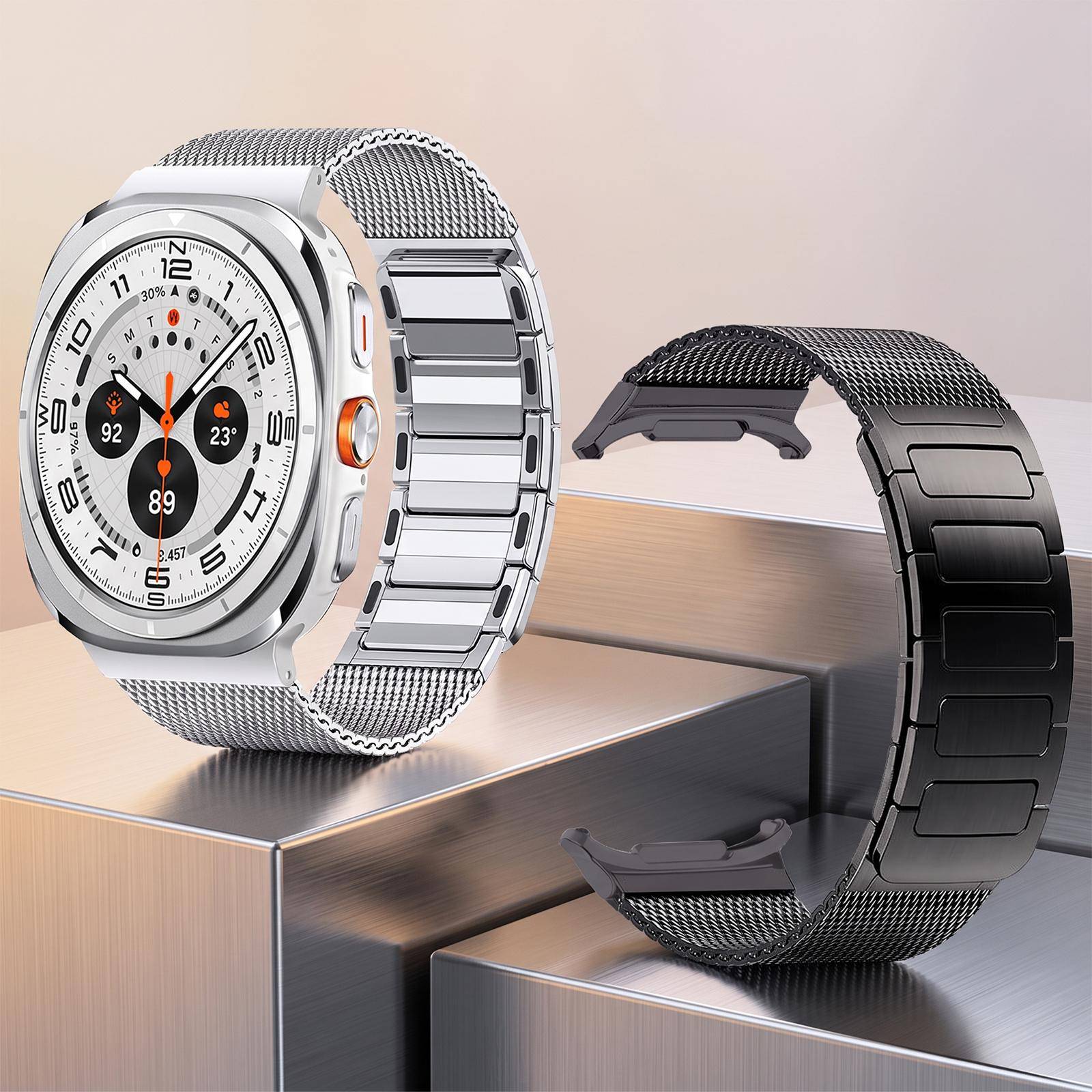 Rostfritt Stål Armband Magnetiska Remmar För Samsung Galaxy Watch Ultra 2 Ersättningsarmband Klockarmband för Galaxy Watch 9 8 Classic black