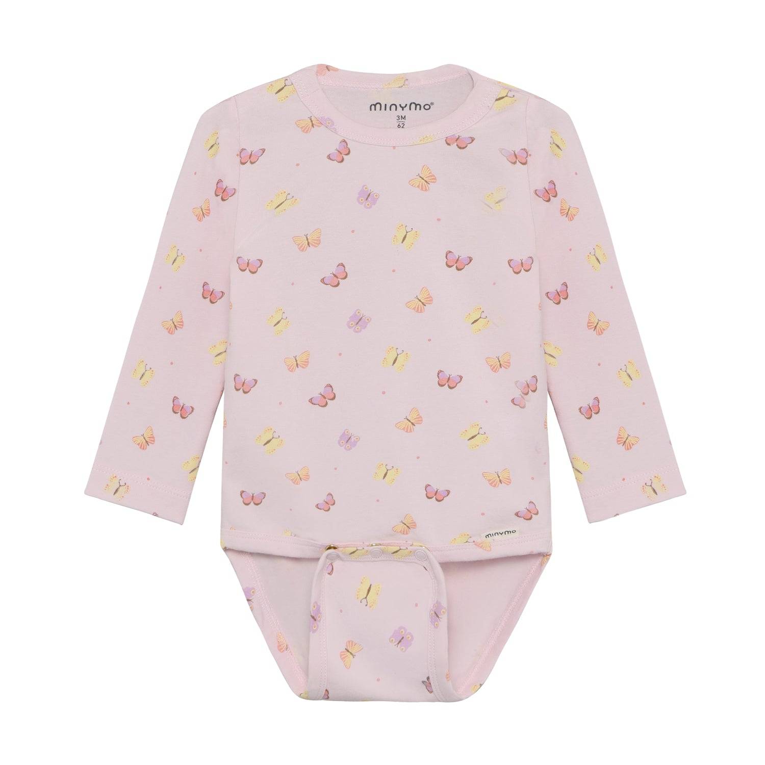 Minymo - Lyserød body med sommerfugle 114342.