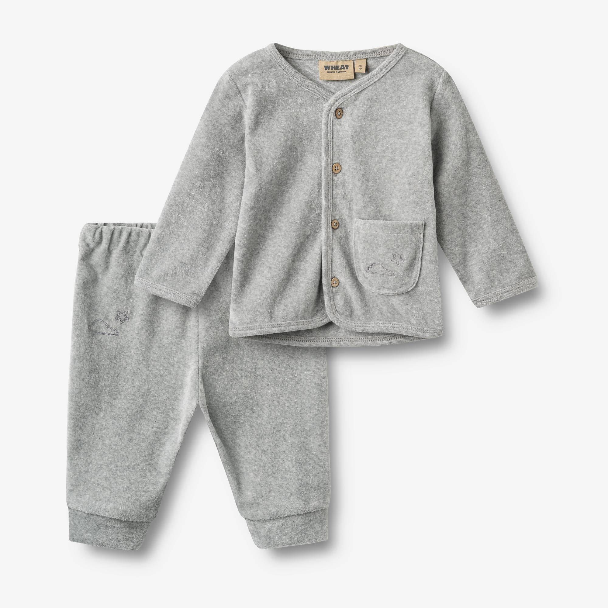 WHEAT® - Set Sweat Cardigan & Trousers Toto Sky - melange grey - Str 56.