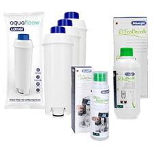 Wessper MultiClean Pflege-Set für Milchkreisläufe – Entkalker & 3 Aquaflow-Filter, kompatibel mit DeLonghi Kaffeemaschinen SER3017 / DLSC002 – Reinigung & Entkalkung für besseren Geschmack
