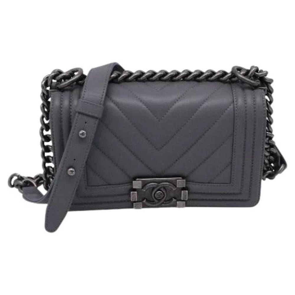 Chanel Vintage Pre-owned Laeder chanel-tasker - Vintage - Dame - Grå - ONE SIZE - Uld