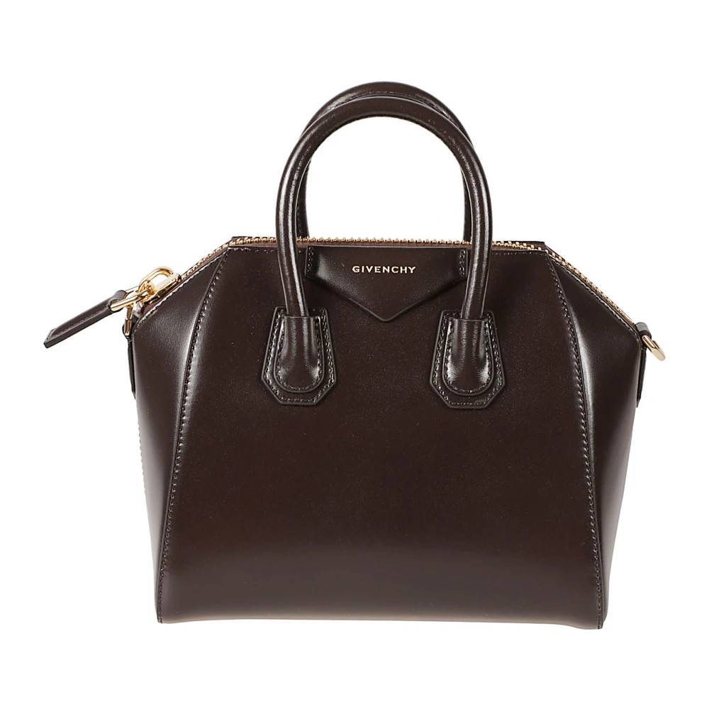 Givenchy Antigona Mini Box Lædertaske - Tasker - Dame - Brun - ONE SIZE - Læder