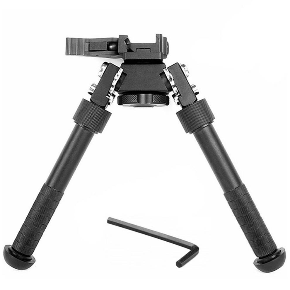 Justerbar bipod, taktisk riffelstøtte, hurtigudløsende jagtbipod, drejelig, vipbar, design til ujævnt terræn, kompatibel med