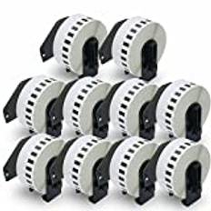 BETCKEY Compatible Continuous Label Replacement for Brother DK-22210, 29mm x 30.48m, Use with Brother QL Label Printers [10 Rolls]