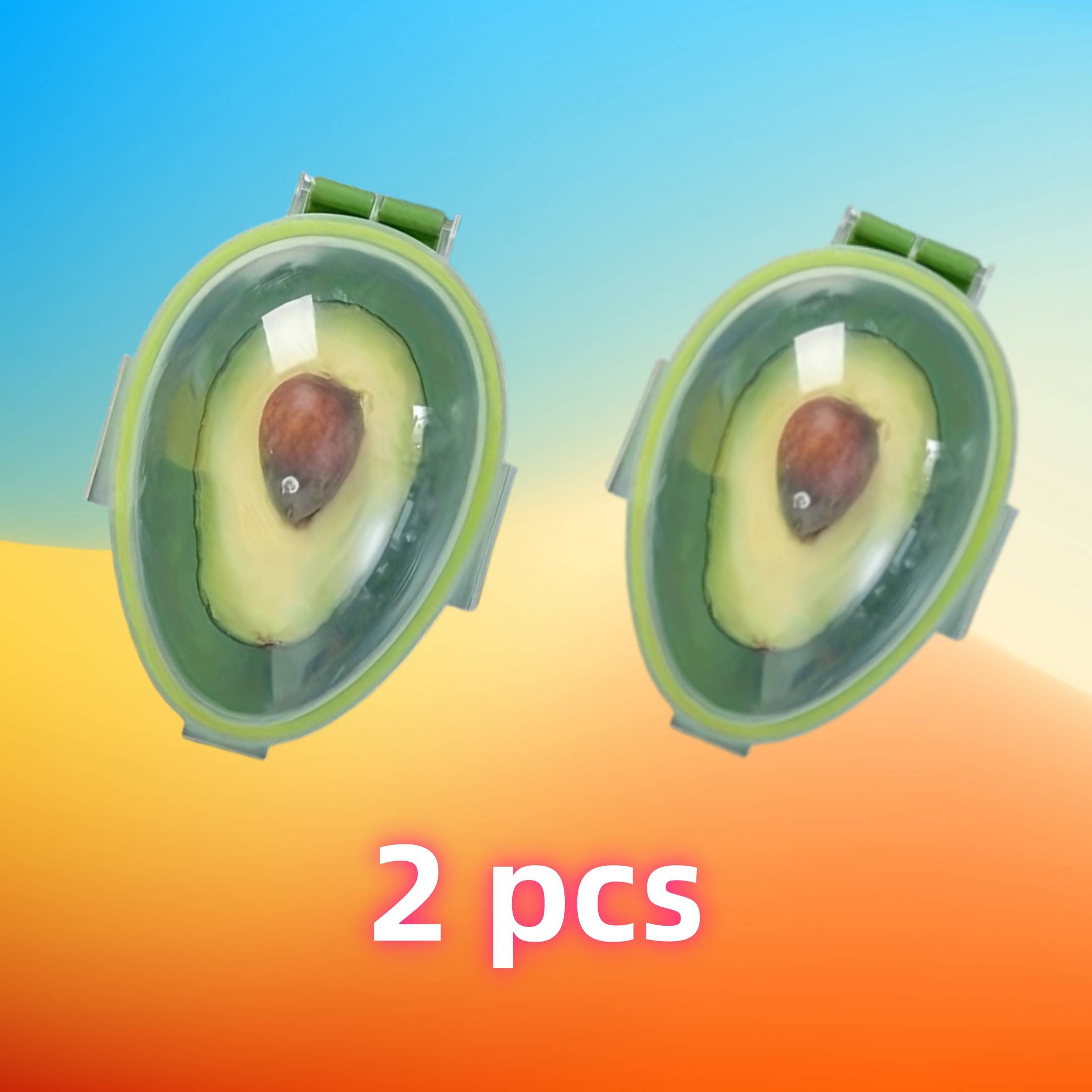 2pcs Avocado Keeper Reusable Avocado Storage Container Individual Avocado Saver Holder Organizer Food Crisper Storage Box For Refrigerator Fridge To Keep Avocado Fresh