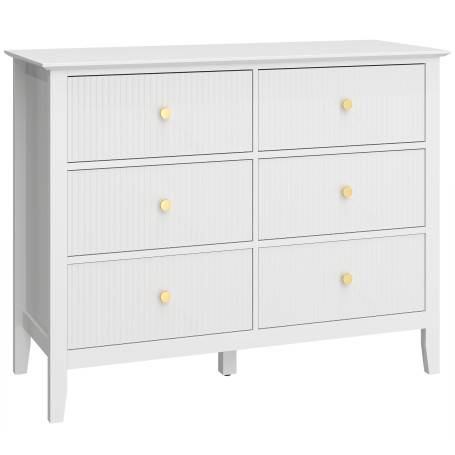 Byrå Vit 100 x 40 x 78 cm Med 6 Lådor