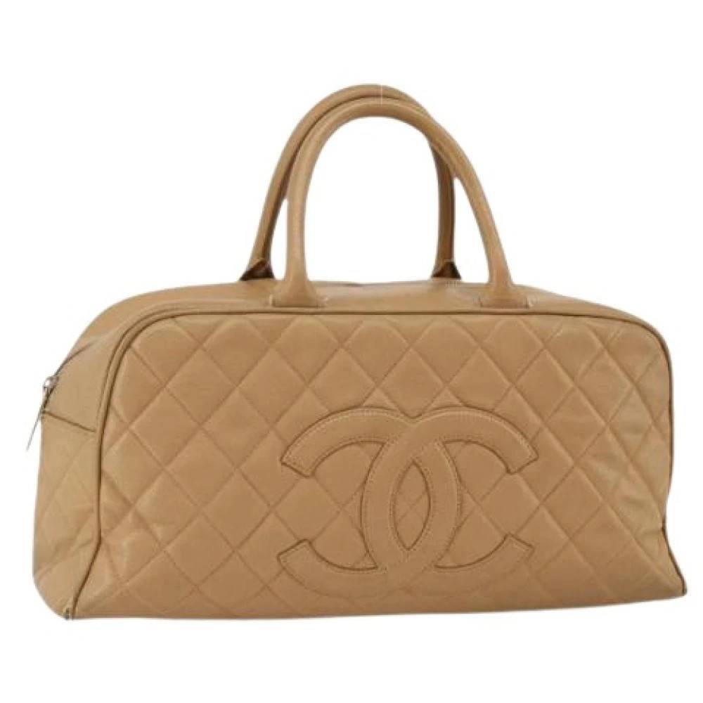 Chanel Vintage Pre-owned Boston Taske - Vintage - Dame - Beige - ONE SIZE - Uld