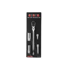 FORCE 3051 Hylsnyckelsats, tändstift Antal verktyg: 5, Mått, drivningsfyrkant: 10 (3/8")mm (tum), Nyckelvidd: 16, 20.6, med adapter
