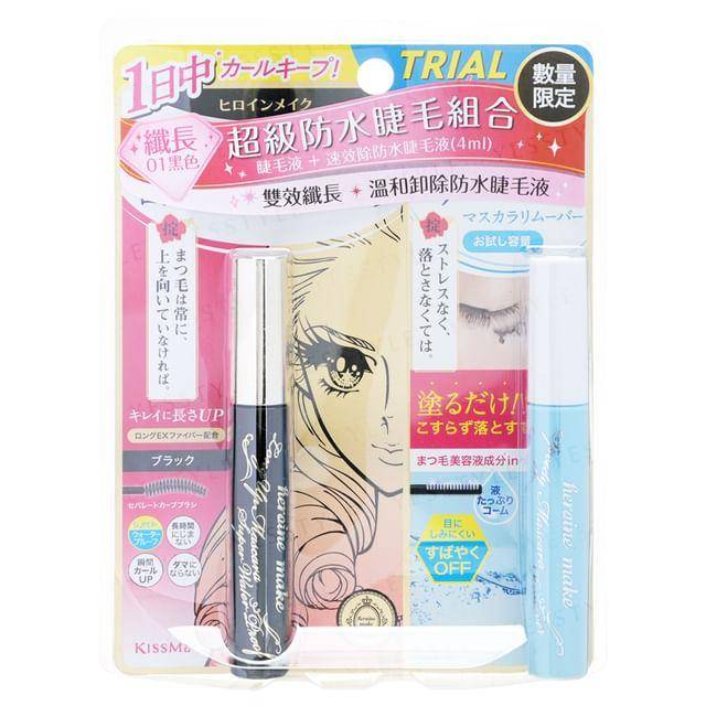 ISEHAN - Kiss Me Heroine Make Prime Long & Curl Mascara Super Vattentät + Snabbt Mascaraborttagningsmedel Set pink