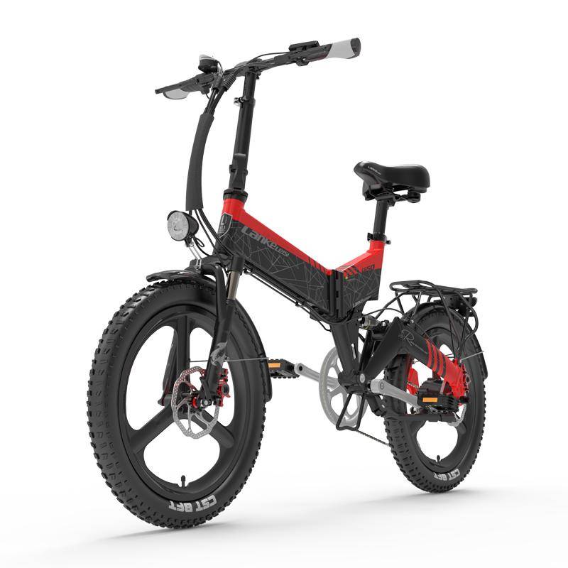 Lankeleisi G650 Elcykel 500W 48V 12,8AH 20'' Stadsvikbar Stadselcykel röd