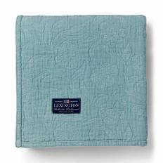 Lexington Flowers Jacquard Organic Cotton Överkast 260x240 Grön - Eucalyptus (260x240)