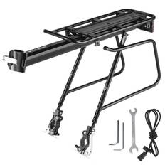 Aluminum Alloy MTB Bike Rear Rack Quick Release Bicycle Rear Rack Cycle Rear Shelf Strong svart