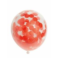 Ballon transparent med rund rød konfetti