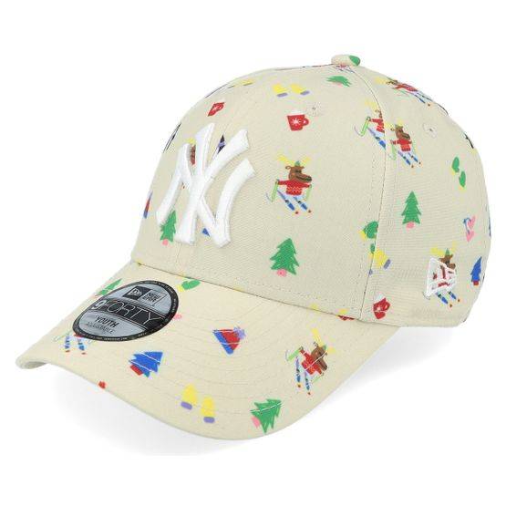 New Era - MLB Beige adjustable Keps - Kids New York Yankees Festive 9FORTY Stone/White Adjustable @ Hatstore
