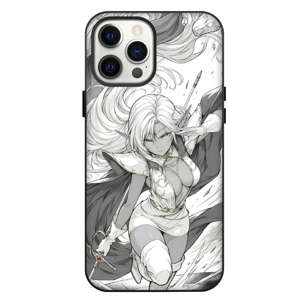 Record Of Lodoss War Pirotess Phone Case For iPhone Samsung Galaxy Pixel OnePlus Vivo Xiaomi Asus Sony Motorola Nokia - Pirotess Fierce In Gray Portrait.