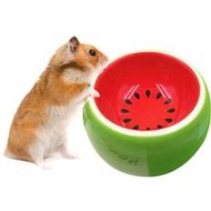 1pc söta fruktmönster skål små husdjur keramiska skålar vatten matskål för hamster chinchilla kanin husdjur matning leveranser - Vattenmelon