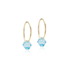 GT Ear Ring 14 mm, Bicone 6 mm, Aquamarine