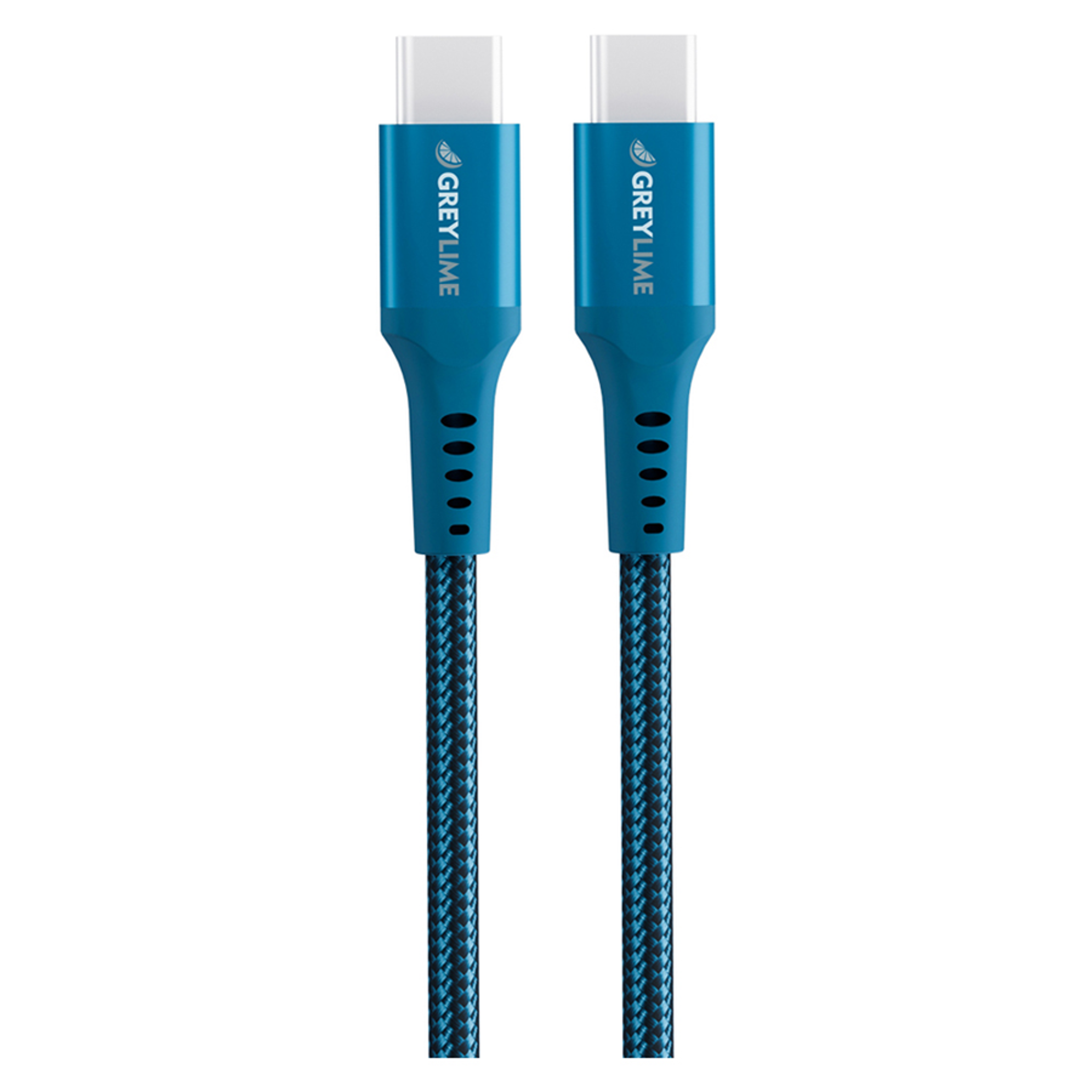GreyLime Braided USB-C til USB-C 60W Kabel Blå, 3 m