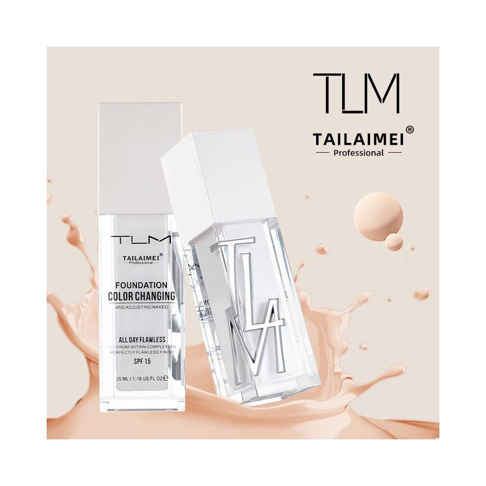 (skin tone, 35ml) TLM Thermochromic Skin Care Foundation Liquid, Brightening Concealer, Long-Lasting Non-Fade