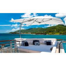 Ocean Master Max hængeparasol - 4 x 4 m Square / Black Sea / Xpress color Natural - lev.tid 2 uger