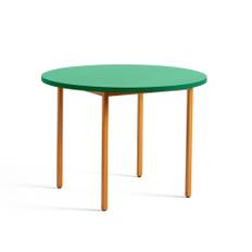 HAY - Two-Colour Table Round 105 Green Mint / Ochre - Spiseborde - Muller Van Severen - Grøn,Brun - MDF/Metal