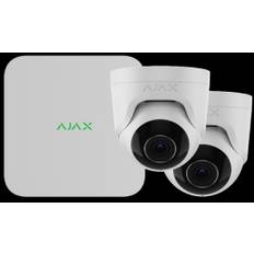 Ajax Alarm- & Overvågningspakke Hub2 m. 1x MotionProtect 1x DoorProtect + NVR m. 2x TurretCam - Hvid